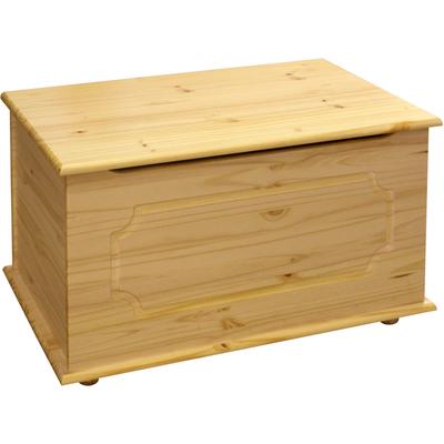 Truhe MÖBILIA, beige (natur), B:89cm H:53cm T:47cm, Massivholz, Truhen, mit massiver Holzklappe