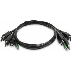 StarTech .com SK2DPMMKVM06-TAA, 1,8 m, USB, USB, DisplayPort, Noir, 2 x DisplayPort/1 x USB B/3.5mm, KVM-Switch Kabel