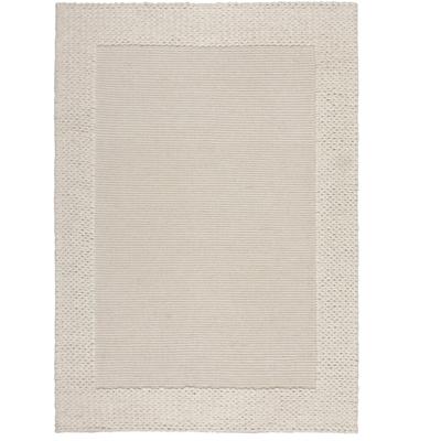 Teppich FLAIR RUGS "Rue", beige (natur), B:120cm H:10mm L:170cm, Kunstfaser, Wolle, Teppiche, Teppich, aus einem Wollmischgewebe, handgearbeitet