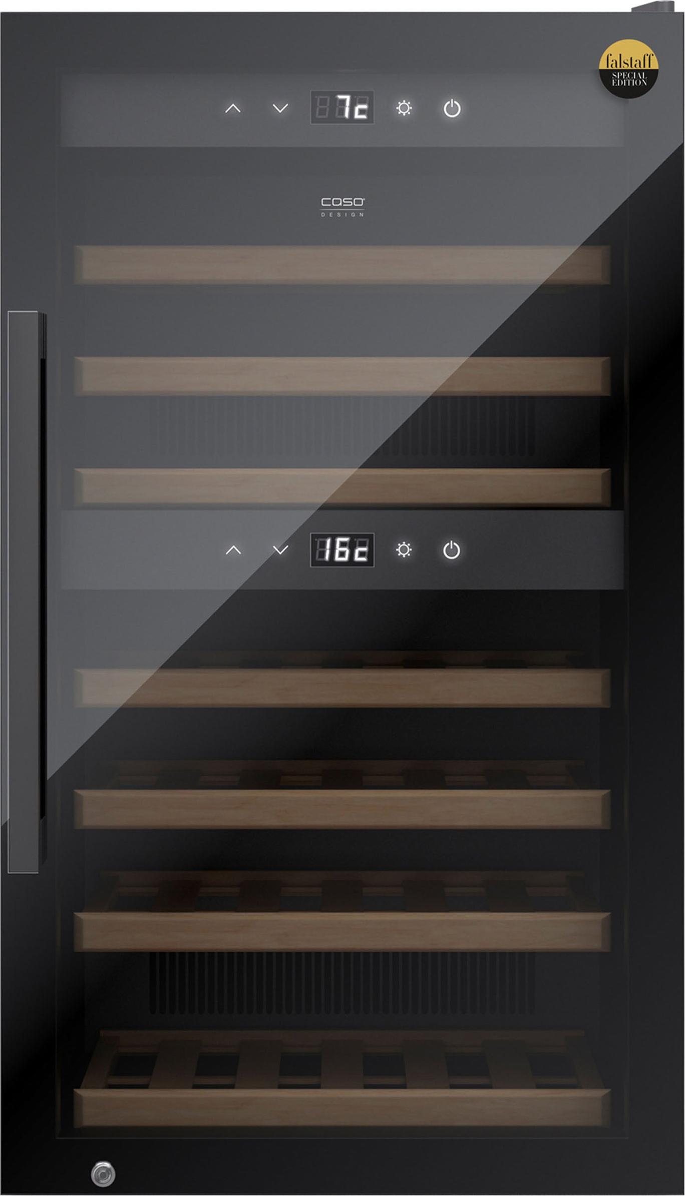 Caso WineExclusive 66 Smart, Weinkühler mit Kompressor, Freistehend, 66 Flasche(n), 70 W, G, Schwarz