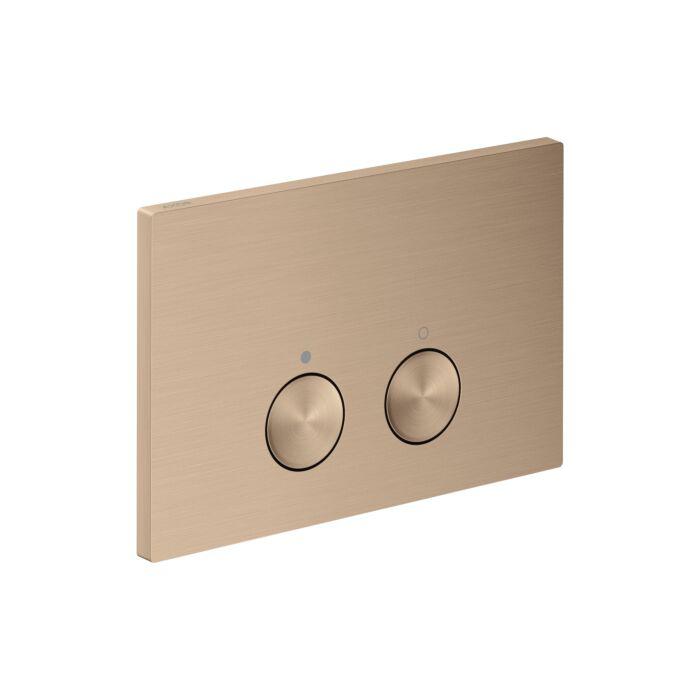 hansgrohe Axor FlushPlate Drückerplatte 42531310 für 2-Mengen-Spülung, Metall, brushed red gold