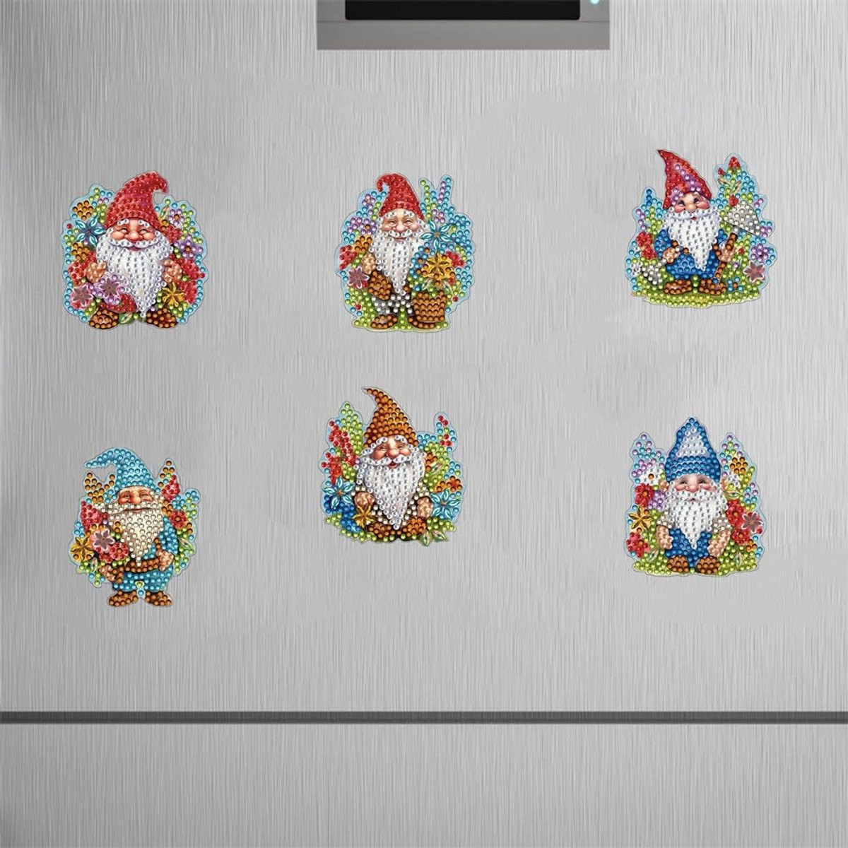 Omgoods Santa Claus Flower Koelkastmagneten - 6 stuks DIY decoratie