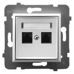Ospel, Steckdose, ARIA Socket Dual Computer, Kat.-Nr. 5e MMC weiss GPK-2U/K/m/00