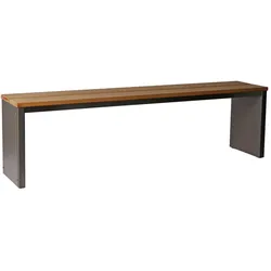 Parkbank, BxTxH: 150x30x40 cm, (D-Form) moonstone-grau SZAGATO Made in Germany Sitzbank Metall Umkleidebank Parkbank wetterfest Parkbänke