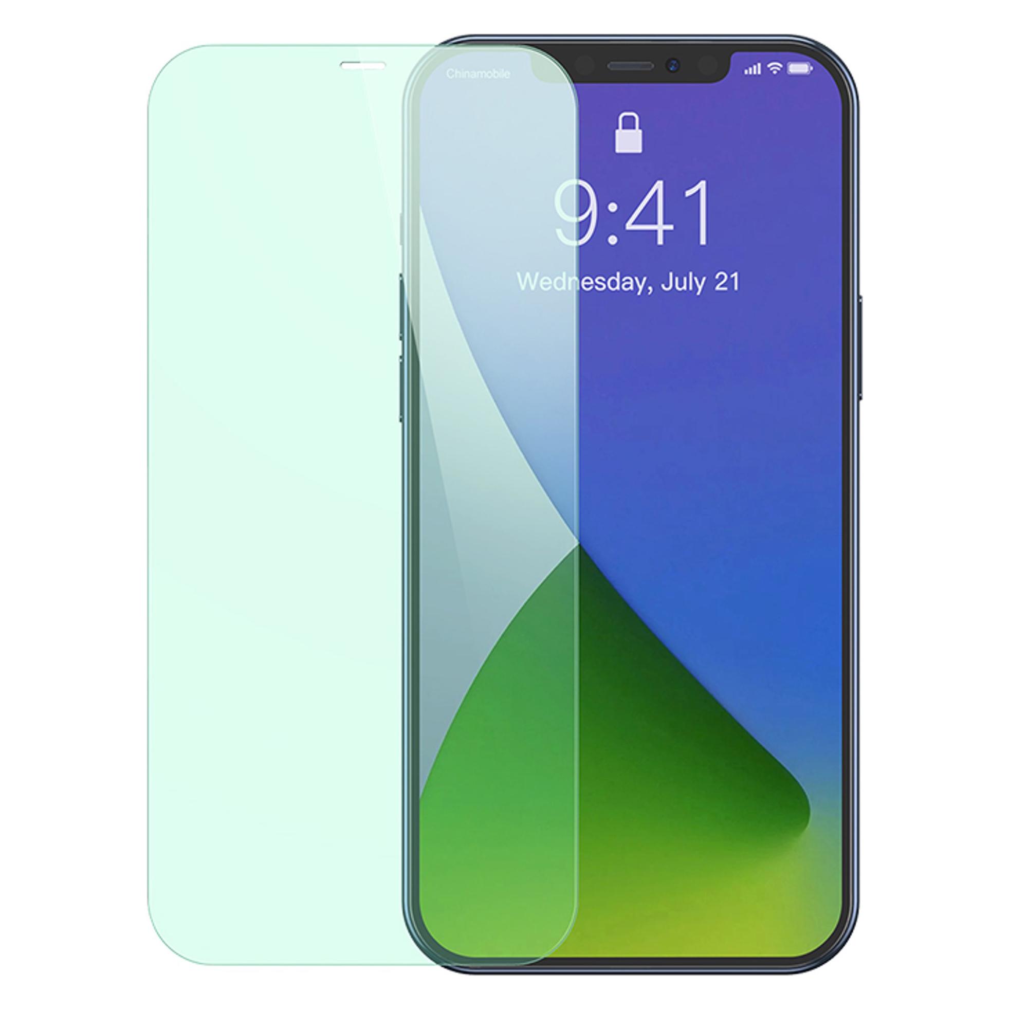 Baseus 0.3mm Eye Protection Full Coverage Tempered Glass Film (Green Light)For iP 6.1/Pro 6.1inch... (Apple iPhone 12 Pro) (SGAPIPH61P-LP02)
