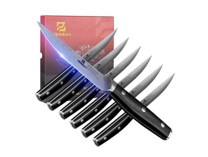 LuxusKollektion Steakmesser Steakmesser-Set 6-tlg. 4.5 Zoll glatt
