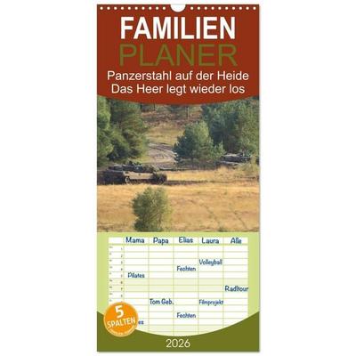 Familienplaner 2026 - Panzerstahl auf der Heide – Das Heer legt wieder los mit 5 Spalten (Wandkalender, 21 x 45 cm) CALVENDO