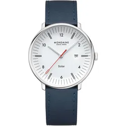 Mondaine MLE.41910.LDV Herrenuhr Doppio Solar Blau/Weiß 41 mm