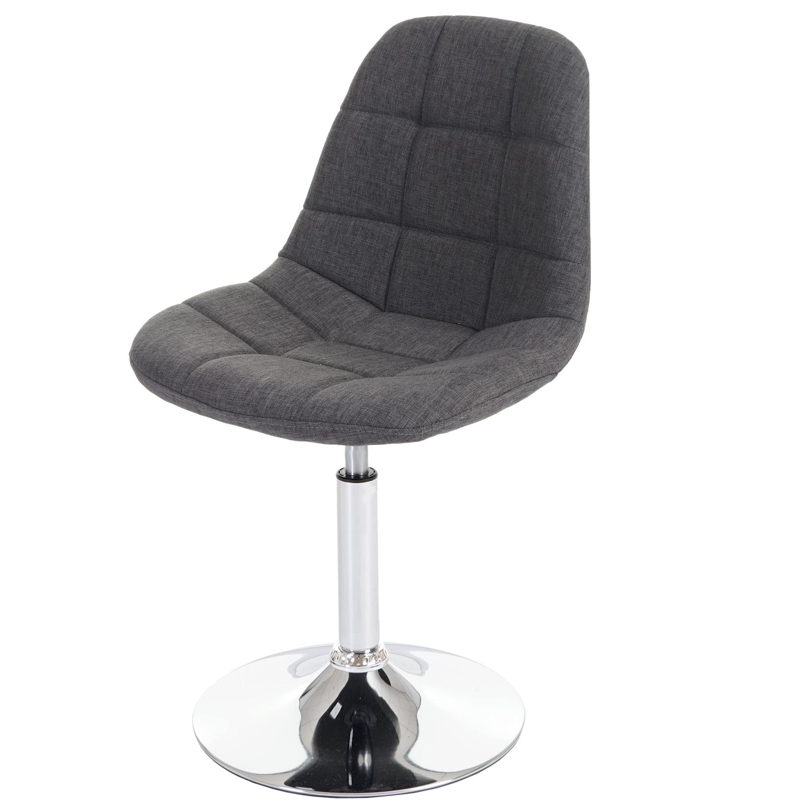 Esszimmerstuhl MCW-A60, Stuhl Drehstuhl, Retro 50er Jahre Design ~ Stoff/Textil hellgrau, Chromfuß