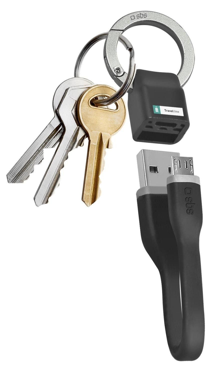 SBS Micro-USB net en laadkabel met sleutelhanger