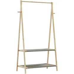 vidaXL Kleiderständer mit Ablagen 96x45,5x150,5 cm Bambus