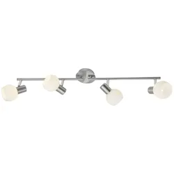 BRILLIANT Lampe Tiara Spotrohr 4flg eisen/weiß   4x D45, E14, 40W, geeignet für Tropfenlampen (nicht enthalten)   Arme drehbar / Köpfe schwenkbar