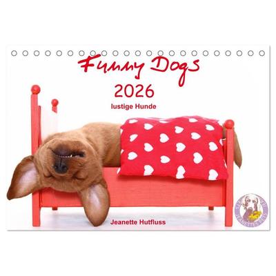 Funny Dogs (Tischkalender 2026 DIN A5 quer), CALVENDO Monatskalender