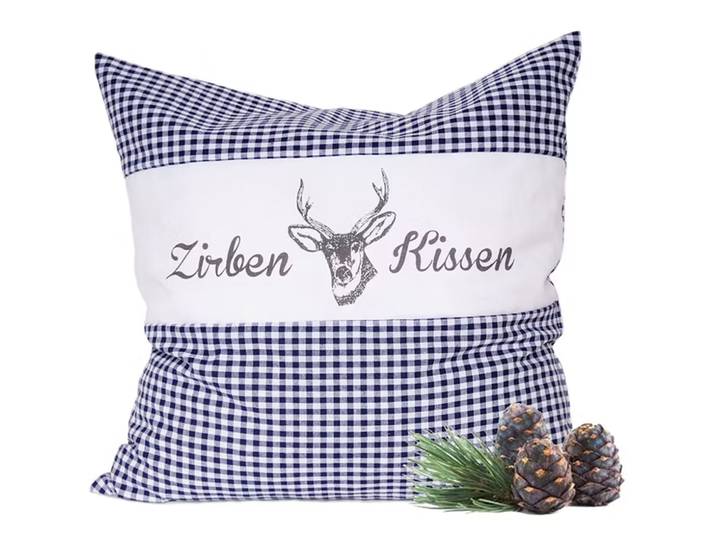 Zirbenkissen Vichy Blau 30 x 30 cm