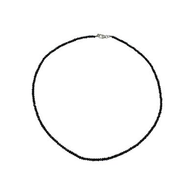 Kette ohne Anhänger FIRETTI "Schmuck Geschenk Silber 925 Halsschmuck Halskette Spinell" Gr. 45, silber (silberfarben, schwarz), Halsketten, Damen, 45, Silber 925 (Sterlingsilber), B: 3mm, Made in Germany - mit Spinell, B:3mm