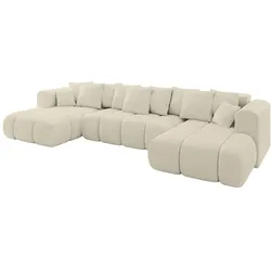 WOHNLANDSCHAFT CLOUD-U-v1 405x185x90 Beige Bouclé