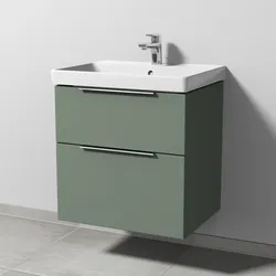 Sanipa Waschtischunterschrank „3way“ passend zu Keramik-Waschtische Avento von Villeroy & Boch 580 × 580 × 452 mm in Soft-Green