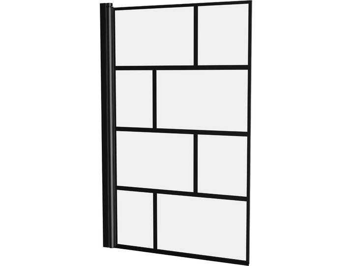 Pare baignoire rabattable sérigraphié 75x125cm - Finition Noir Mat - BLOCKS SCREEN
