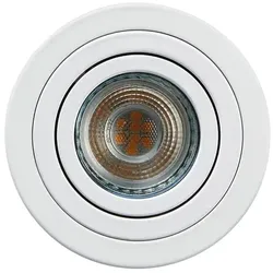 HEITRONIC Aufbaustrahler ADL9001, IP20, rund, GU10 max. 5W, 25° schwenkbar, Anschlusskabel mit Klemme, weiß HEI-500737