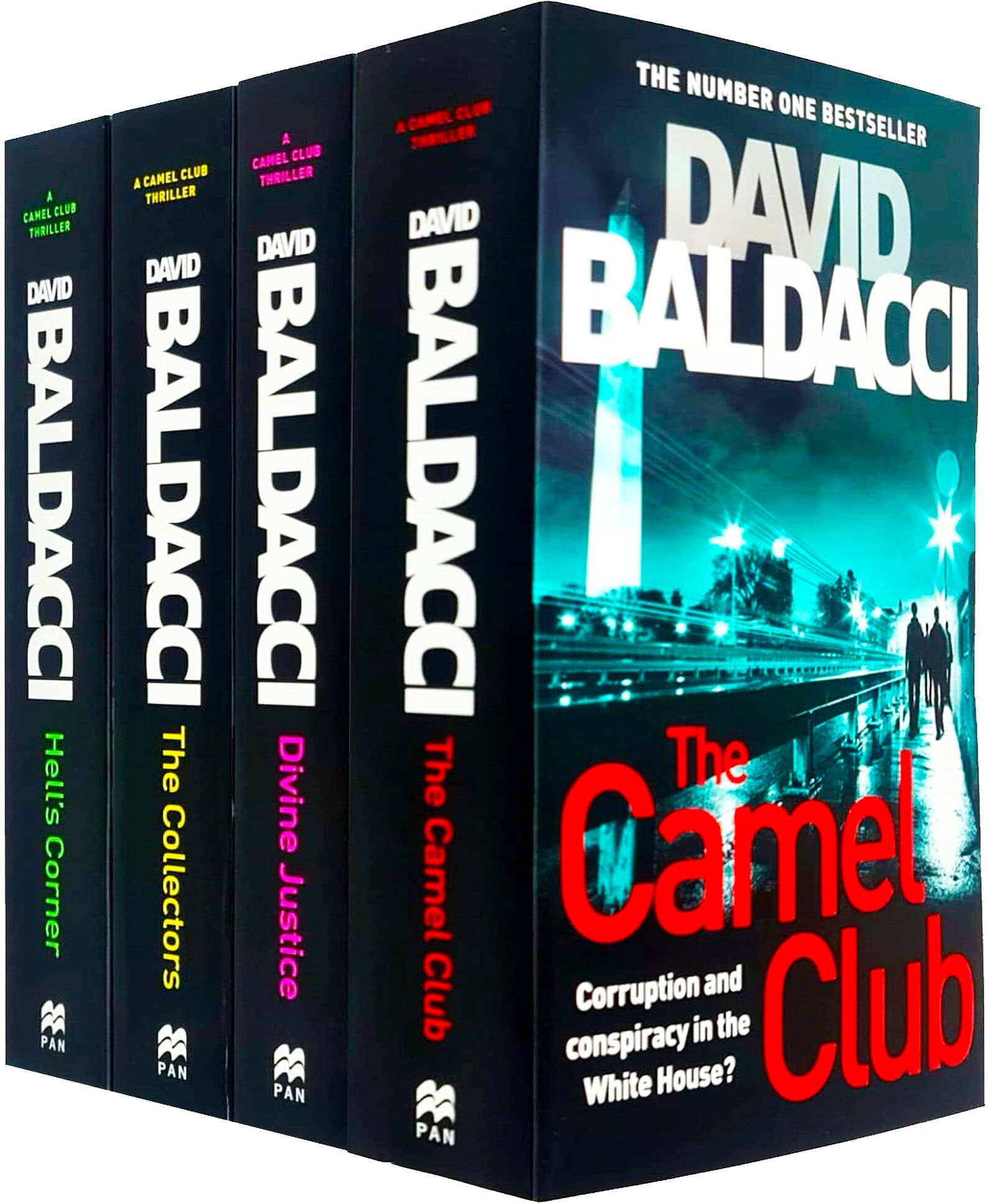 Pan Macmillan David Baldacci A Camel Club Thriller Collection 4 Books Set (Hell's Corner, Divine justice, The Camel Club, The Collectors)