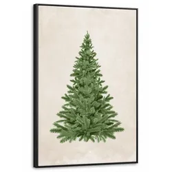 LEINWAND Bilder mit Rahmen - Weihnachtsbaum - Grün - Weihnachten - Feiertage - 60x90