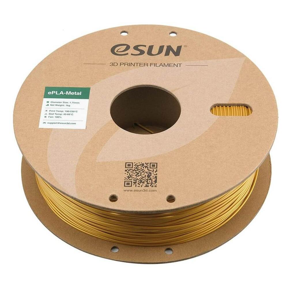 eSUN ePLA-Metal Gold Filament 1.75mm 1Kg (PLA+, 1000 g, 1.75 mm) (PLA+-Metal175J1P1)