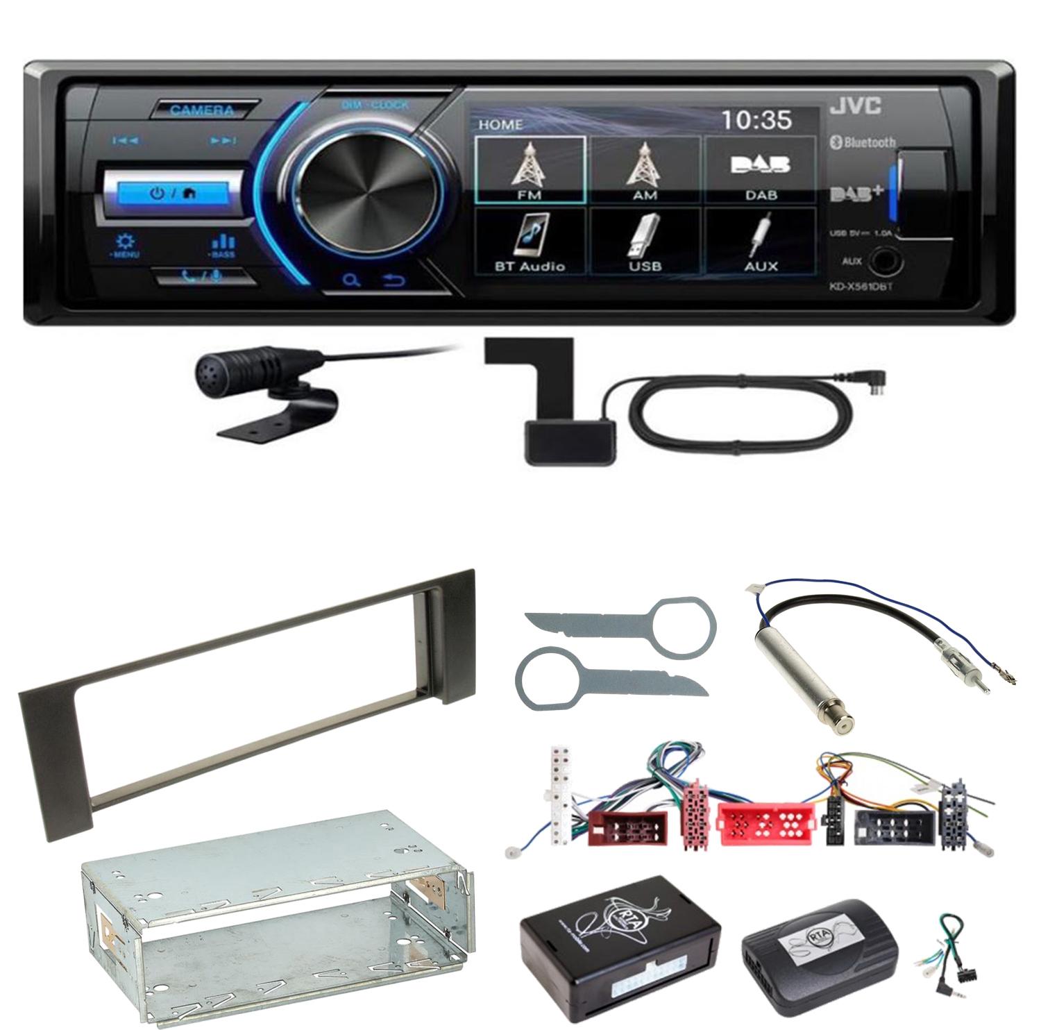 JVC KD-X561DBT Digitalradio Bluetooth USB Einbauset für Audi A4 B6 B7