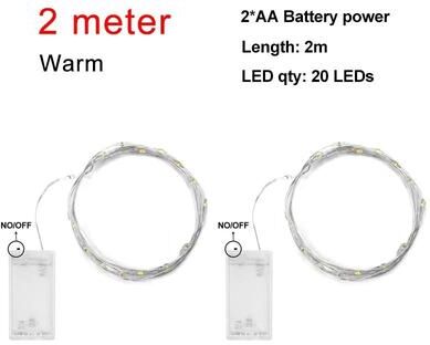 Uplift Picks 2M 5M 10M Battery Powered Fairy Lights Copper Wire String Garland warm White (2m) 2 Pcs no Battery