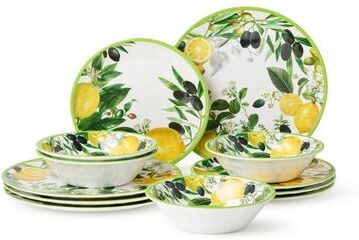 "Certified International Limone Melamine 12 pc Dinnerware Set - 11.00""L x 11.00""W x 0.50""H"
