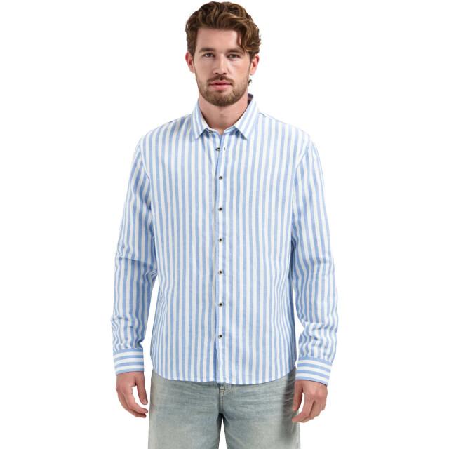 No Excess Shirt vertical big stripe with line blue
