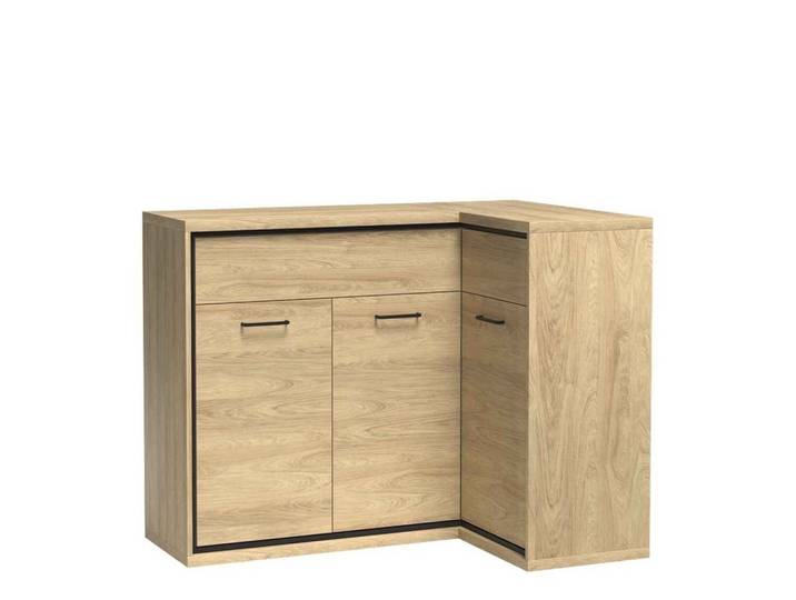 KOMMODE SYNDRA 127,5/101/41cm mit Schubladen 3 Türen Eichefarben