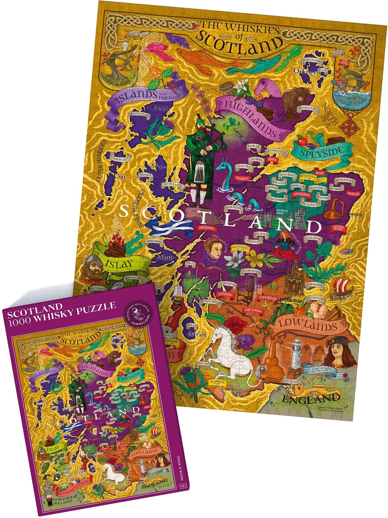 Water & Wines Puzzle de 1000 pièces - Les whiskey d'Écosse (48 x 68 cm)