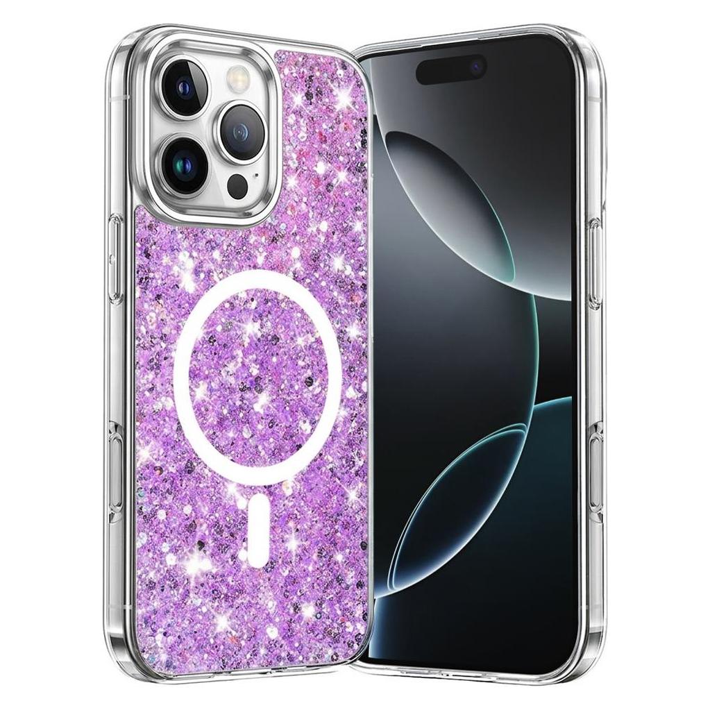 Techsuit - Sparkly Glitter MagSafe - iPhone 16 Pro - Magenta (Apple iPhone 16 Pro) (56356117)
