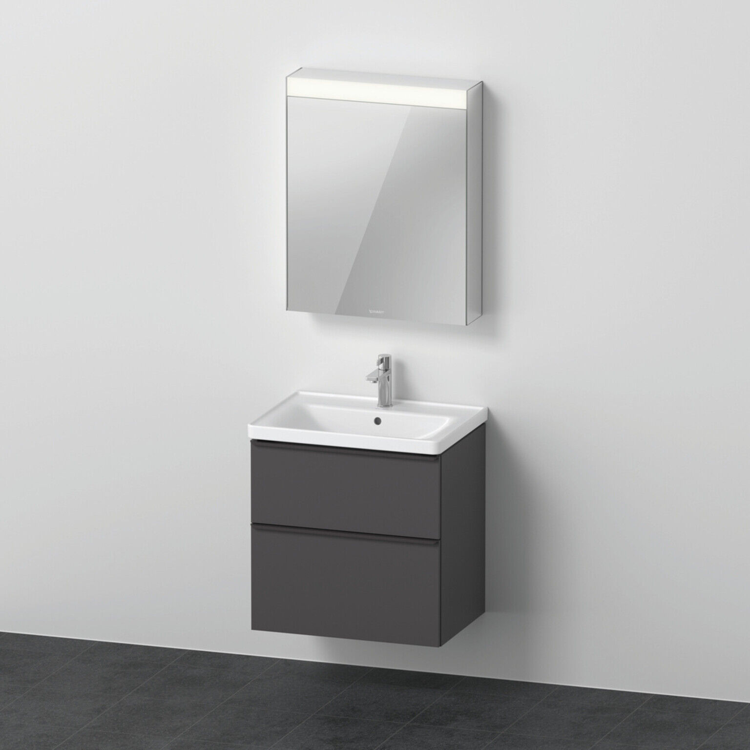 Duravit Möbel-Set D-Neo 650mm, Anschlag links, Graphit Matt (DE0115L4949)