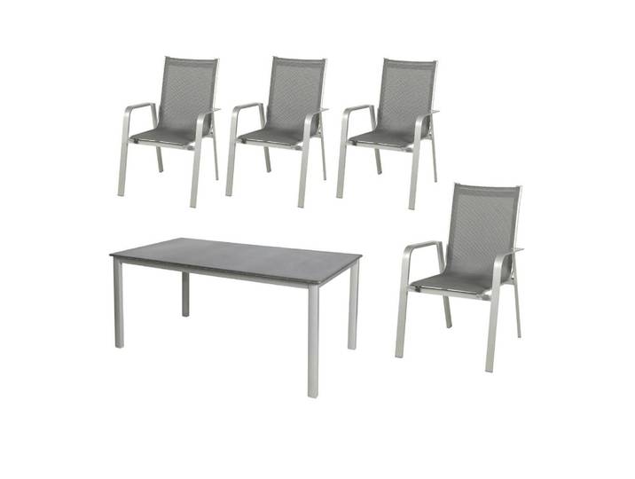 Gartengarnitur 5-Teilig Urban Aluminium/Textil