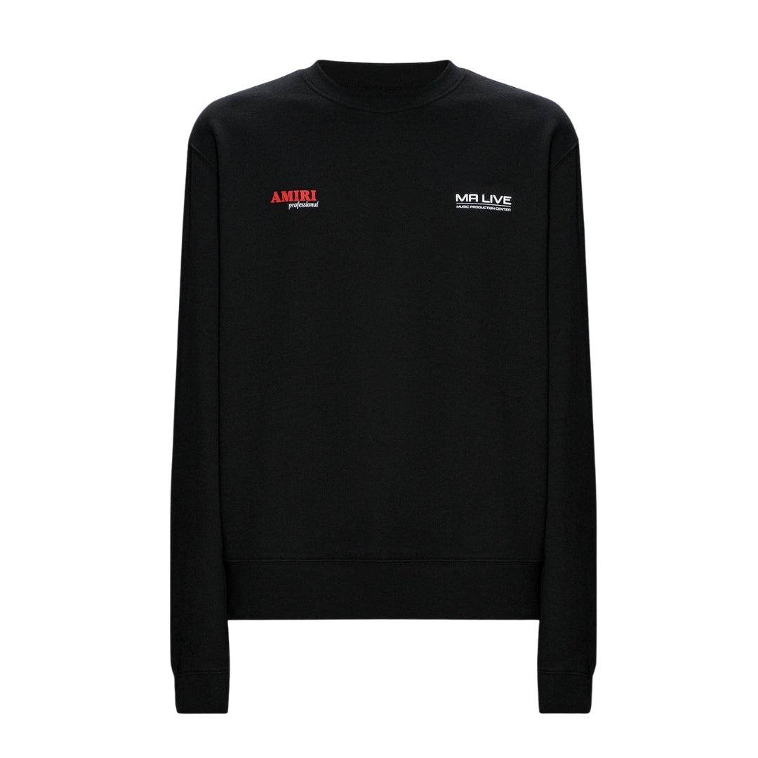 Amiri - Drum Machine - Schwarzer Pullover Mit Rundhalsausschnitt