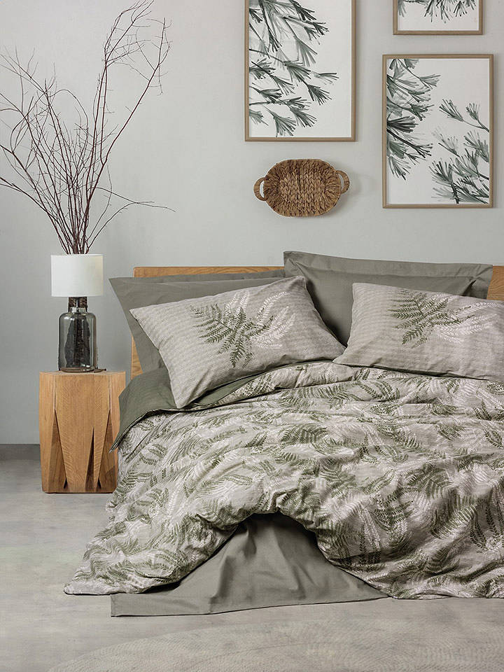 Elizabed Renforcé-Bettwäsche-Set in Khaki - 135x200 cm