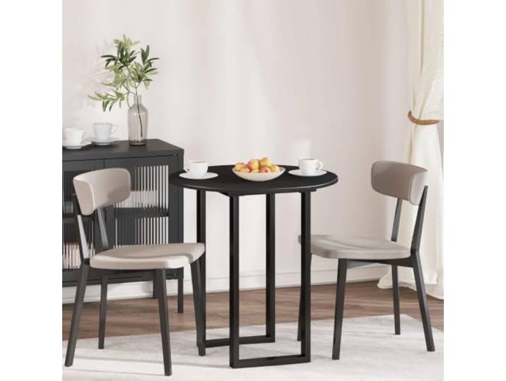 PTUGUOF Tischplatte Rund 70 cm Holzwerkstoff Schwarz Minimalistisches Design, DIY-Projekt Basis, Nur für Innenbereich, Pflegeleicht