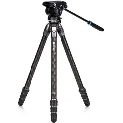BENRO Tortoise 24CLV 4 Sektionen Carbon Stativkit mit  Videoneiger S4PRO