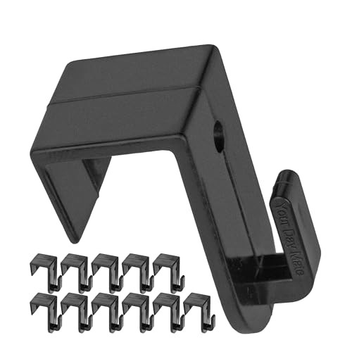 Your Day Mate 12 stuks zwarte decoratieve vensterhaken van plastic voor vleugeldikte 12 tot 17 mm