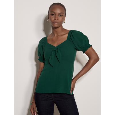 T-Shirt APRICOT "Milchmädchen-Top", Damen, Gr. XS (34), grün, gewebt, Obermaterial: 100% Viskose CV., uni, Normale Länge, Puffärmel, Blusen T-Shirt