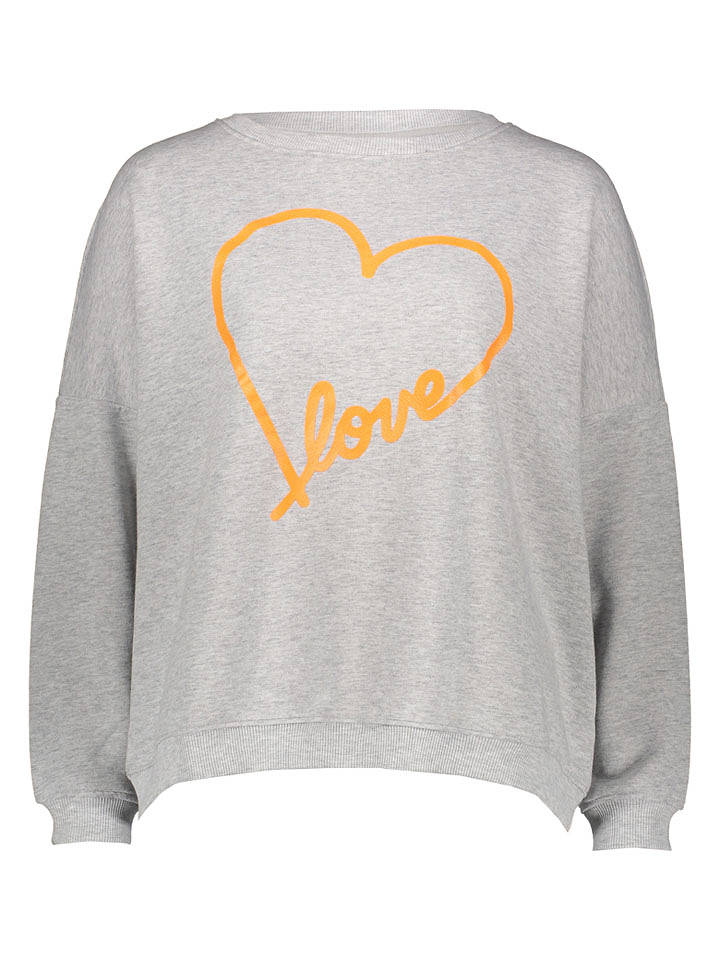 miss goodlife Sweatshirt "Heart Love" in Grau - S