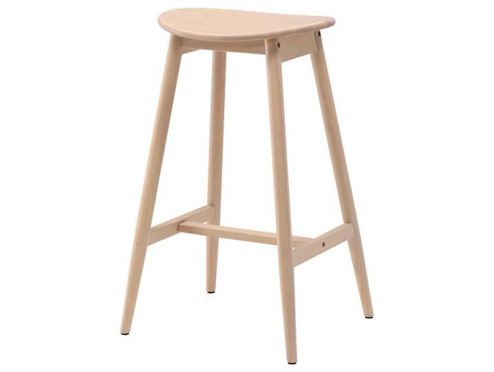 Livetastic Barhocker, Beige, Holz, Kautschukholz,Kautschukholz, massiv, rund, 43.5x76.5x37 cm, abwischbar, Esszimmer, Barmöbel, Barhocker