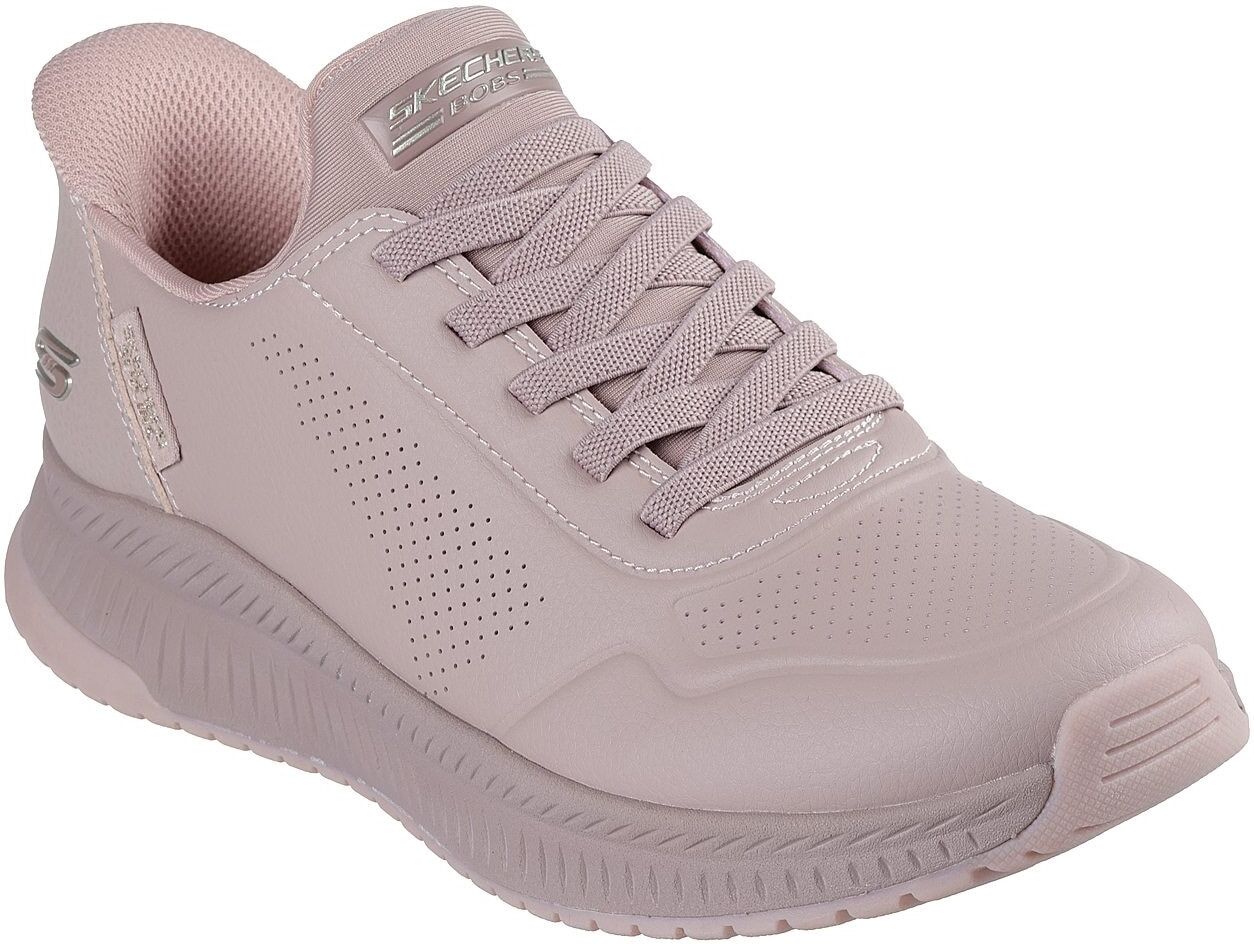 Slip-On Sneaker SKECHERS "BOBS SQUAD 4", Damen, Gr. 37, Textil, rosa, Lederimitat, Schuhe Slip-On Sneaker, Slipper, Freizeitschuh mit Slip-ins zum Schlupfen