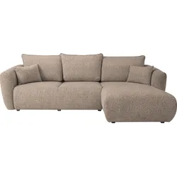 ECKSOFA Fabio mit Bettkasten, Strukturiert Dunkelbeige 255/165/91 cm