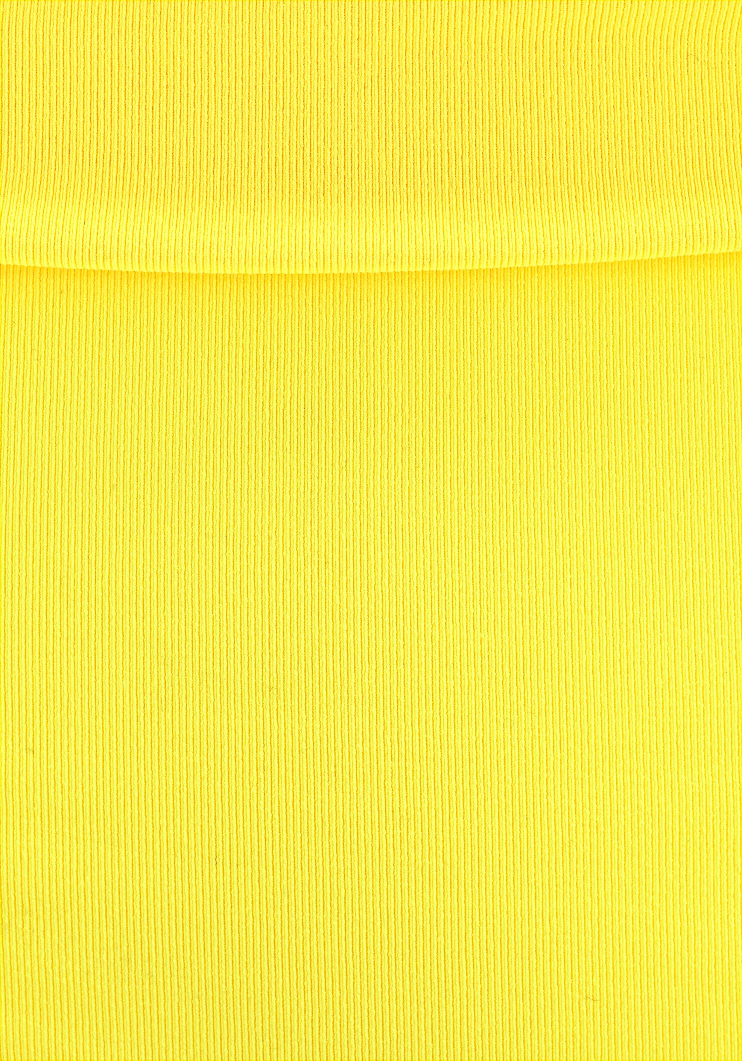 Bikini-Hose BUFFALO "Happy", Damen, Gr. 34, N-Gr, gelb, Microfaser, Polyamid, unifarben, Badehosen Bikini-Hose, mit Umschlagbund gelb 34, N-Gr