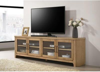 Coaster "Brenham 79-inch 4-door TV Stand Media Console Washed Oak - 78.75"" x 15.75"" x 24.25"""