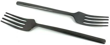 Vibhsa Black PVD Titanium Coated Stainless Steel Salad Fork Flatware, Set of 4