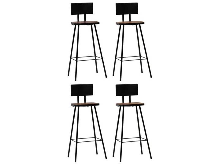 4x Chaises de Bar Bois Massif de Récupération Marron Foncé Tabouret 245391