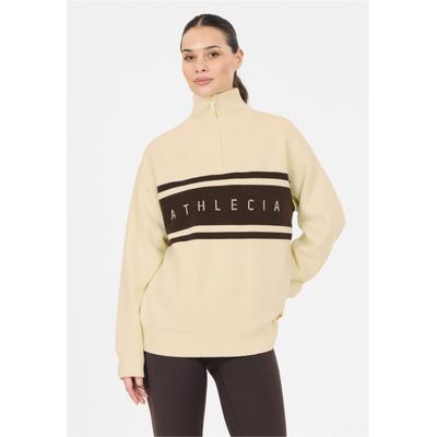 Strickpullover ATHLECIA "Yiruma", Damen, Gr. 34, beige (sand), 70% Kunstfaser, 30% Wolle, mehrfarbig, normal, ohne Ausschnitt, Pullover Strickpullover, mit kuscheligem Design